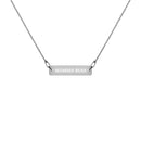 Engraved Silver Bar Chain Necklace - Momma Bear
