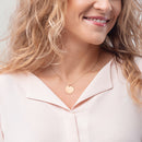 PISCES Zodiac Engraved Silver Disc Necklace