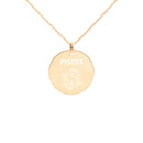 PISCES Zodiac Engraved Silver Disc Necklace