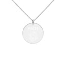 PISCES Zodiac Engraved Silver Disc Necklace