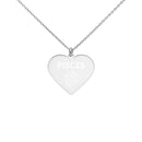 PISCES Zodiac Engraved Silver Heart Necklace