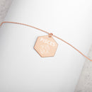 PISCES Zodiac Engraved Silver Hexagon Necklace