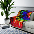 Bright Tie-Dye Blanket, Velveteen Plush, Free Shipping, Two Sizes, Throw Blanket, Extra Soft, Custom Photo, Throws, Free Spirit, Psychedelic