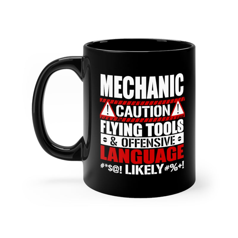 Mechanic Caution 11oz Black Mug