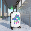 Mushrooms Boho Suitcase, Free Shipping, Travel Bag, Custom Photo Suitcase, Carry On Cabin Rolling Spinner, Luggage, Boho Chic