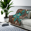 Boho Aztec Blanket, Velveteen Plush Blanket, Free Shipping, Two Sizes, Throw Blanket, Extra Soft, Boho Chic, Southwest