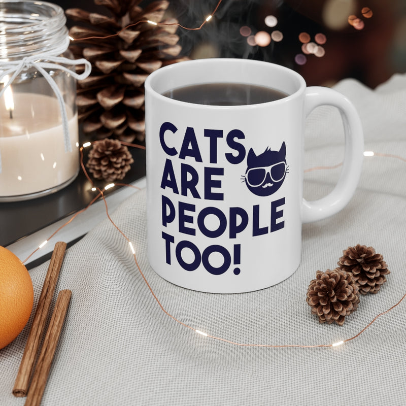 Cats Are People 11oz White Mug