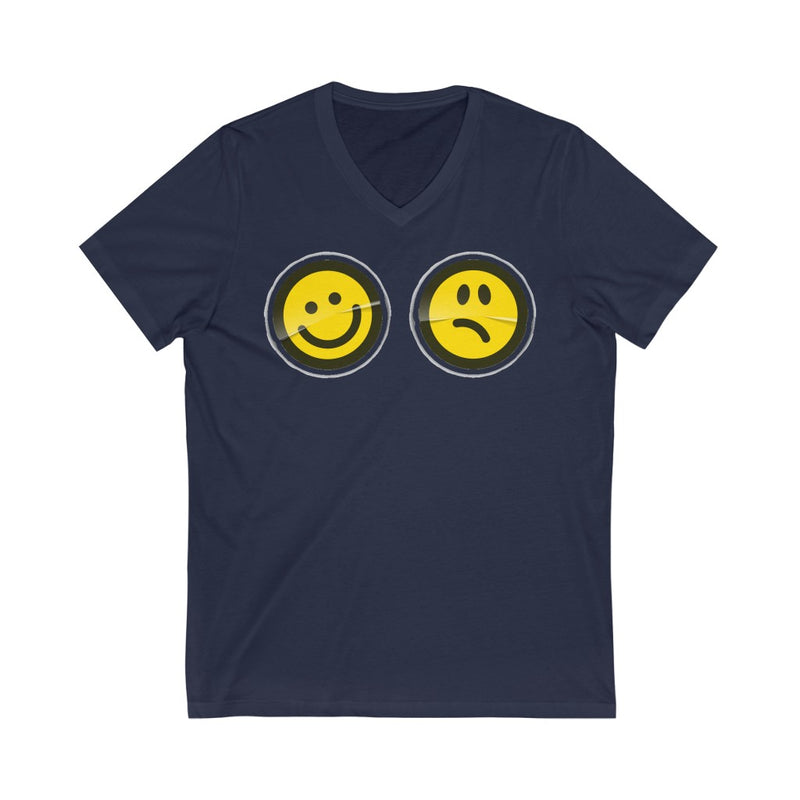 Happy And Sad Unisex V-Neck T-shirt
