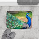 Peacock Bath Mat, Powder Room Mat, Bathroom Rug, Bath Rugs, Non Slip Bath Mat, Custom Bath Mat, Shower Room Mat