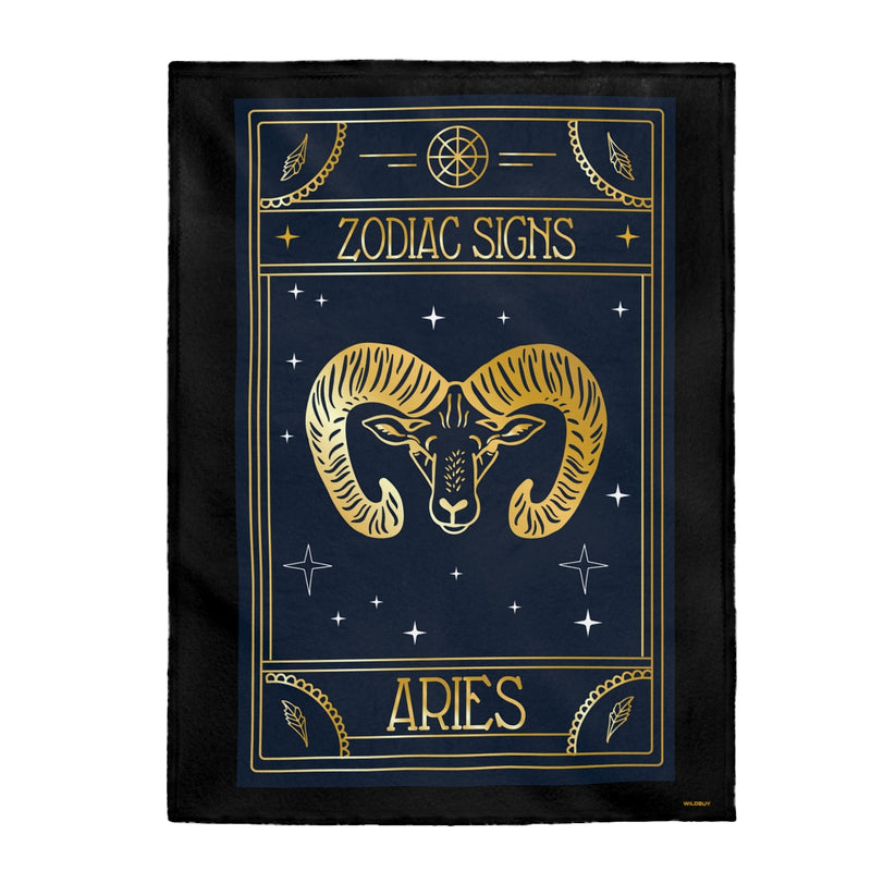 Aries Zodiac Blanket, Velveteen Plush Blanket, Free Shipping, Two Sizes, Throw Blanket, Extra Soft, Custom Photo, Astrology