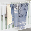 Snowfilled Trees Sherpa Fleece Blanket, Free Shipping, Two Sizes, Throw Blanket, Extra Soft, Custom Photo, Very Warm