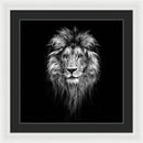 Lion On Black - Framed Print