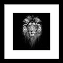 Lion On Black - Framed Print