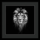 Lion On Black - Framed Print