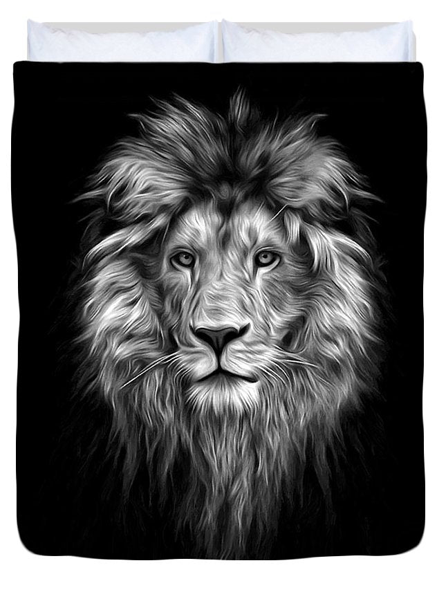 Lion On Black - Duvet Cover