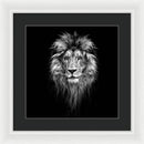 Lion On Black - Framed Print