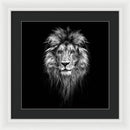 Lion On Black - Framed Print
