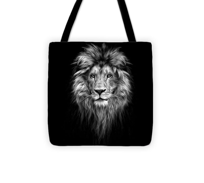 Lion On Black - Tote Bag