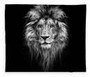 Lion On Black - Blanket