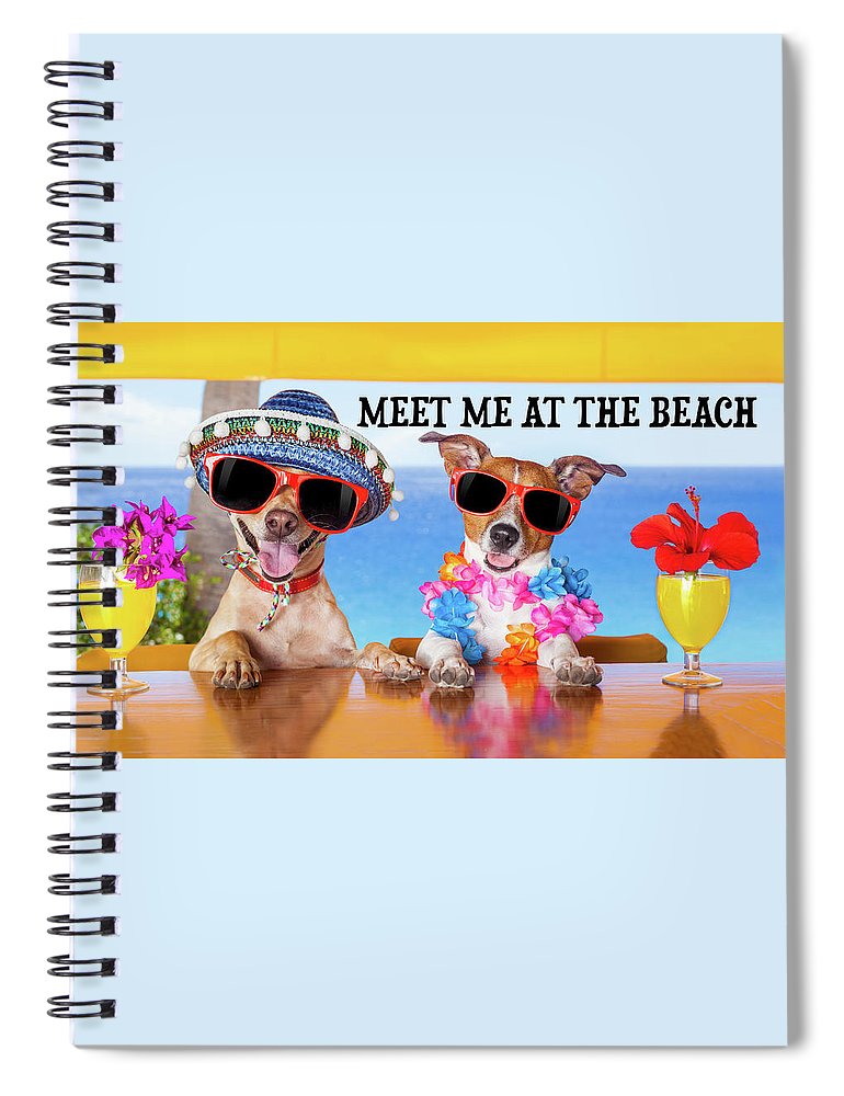 Meet Me At The Beach - Spiral Notebook