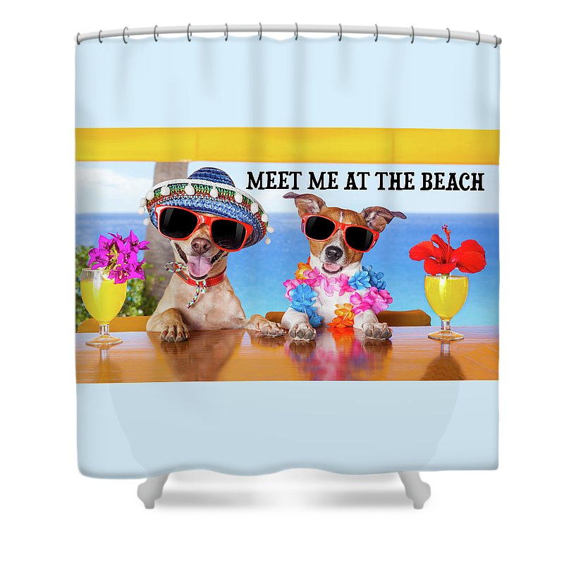 Meet Me At The Beach - Shower Curtain