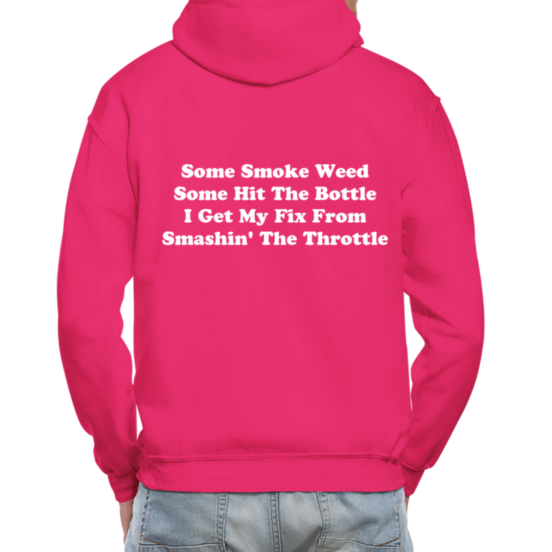 Some Smoke Weed Some Hit THe Bottle Adult Hoodie - fuchsia