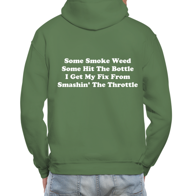 Some Smoke Weed Some Hit THe Bottle Adult Hoodie - military green