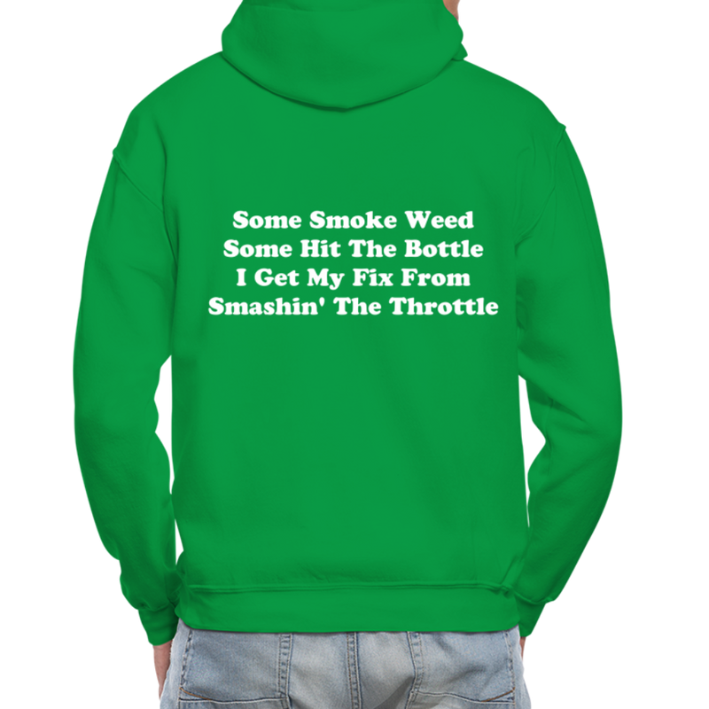 Some Smoke Weed Some Hit THe Bottle Adult Hoodie - kelly green