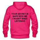 Your Secret Is Safe With Me Heavy Blend Adult Hoodie - fuchsia