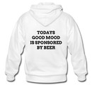 Todays Good Mood Is Sponsored By Beer  Heavy Blend Adult Zip Hoodie - white