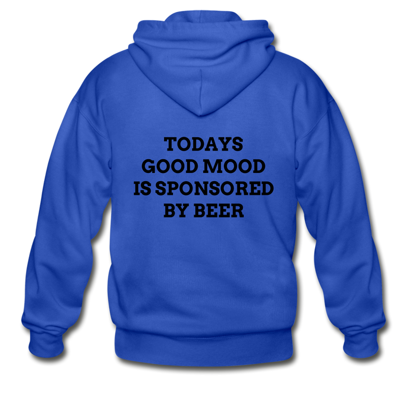Todays Good Mood Is Sponsored By Beer  Heavy Blend Adult Zip Hoodie - royal blue