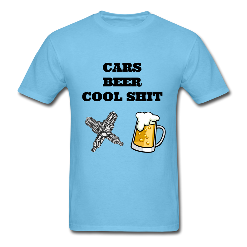 Cars Beer Cool Shit Unisex Classic T-Shirt - aquatic blue