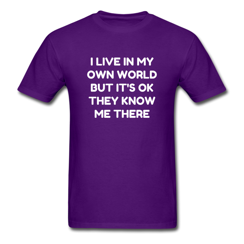 I Live In My Own World Unisex Classic T-Shirt - purple