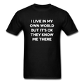 I Live In My Own World Unisex Classic T-Shirt - black
