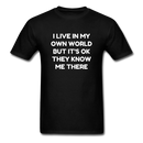 I Live In My Own World Unisex Classic T-Shirt - black