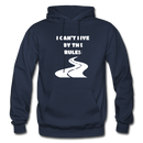 I Can't Live By The Rules Adult Hoodie - navy