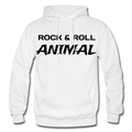 Rock & Roll Animal Heavy Blend Adult Hoodie - white