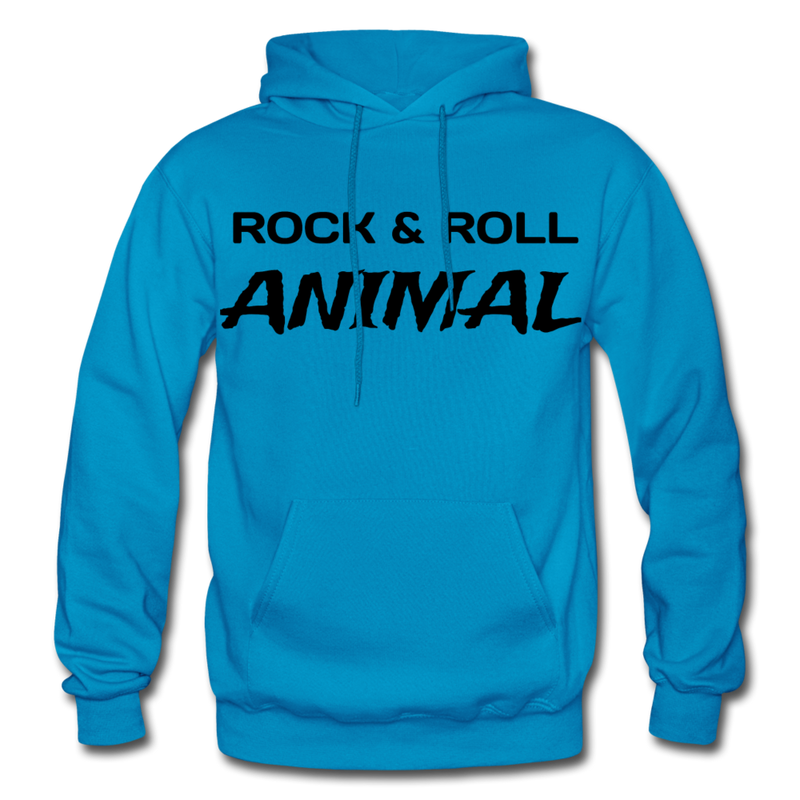 Rock & Roll Animal Heavy Blend Adult Hoodie - turquoise