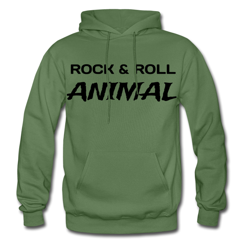 Rock & Roll Animal Heavy Blend Adult Hoodie - military green