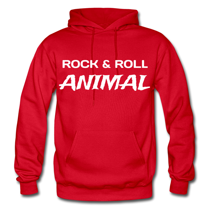 Rock & Roll Animal Heavy Blend Adult Hoodie - red