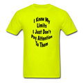 I Know My Limits Unisex Classic T-Shirt - safety green