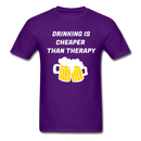 Drinking Is Cheaper Than Therapy Unisex Classic T-Shirt - purple