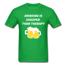 Drinking Is Cheaper Than Therapy Unisex Classic T-Shirt - bright green