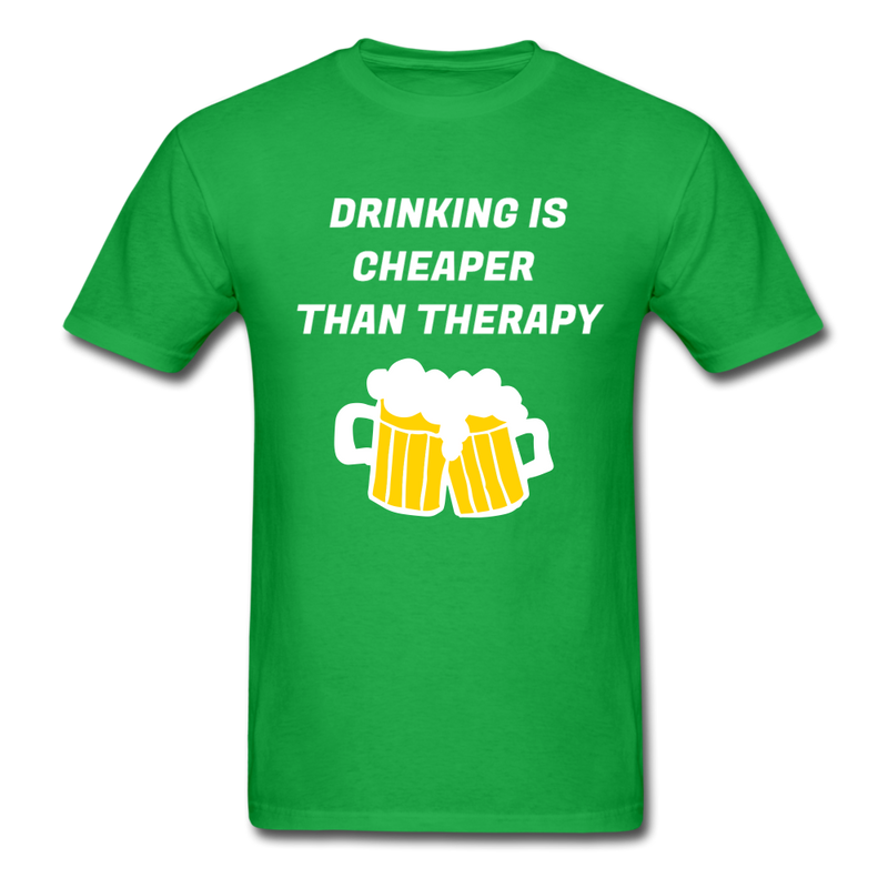Drinking Is Cheaper Than Therapy Unisex Classic T-Shirt - bright green