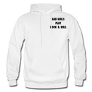 Bad Girls Play Rock & Roll Heavy Blend Adult Hoodie - white