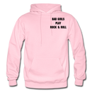 Bad Girls Play Rock & Roll Heavy Blend Adult Hoodie - light pink