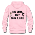Bad Girls Play Rock & Roll Heavy Blend Adult Hoodie - light pink