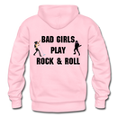 Bad Girls Play Rock & Roll Heavy Blend Adult Hoodie - light pink