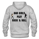 Bad Girls Play Rock & Roll Heavy Blend Adult Hoodie - heather gray