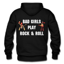 Bad Girls Play Rock and Roll Heavy Blend Adult Hoodie - black